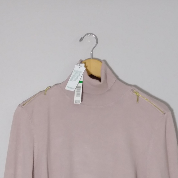 JOSEPH A. Zipper Shoulder Turtleneck Grey Rose - Picture 4 of 8